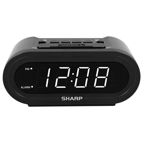 Digital Alarm Clock 12/24H LED Clock, Alarm Clock with 3 Brightness Level. 12. 3+ day shipping. $34.99. Projection Alarm Clock with AM/FM Radio, Battery Backup, Dual Alarm. 12. 3+ day shipping. $20.97. SHARP Digital Atomic Clock, Atomic Accuracy, Date, Temperature, Black Case, LCD Display.